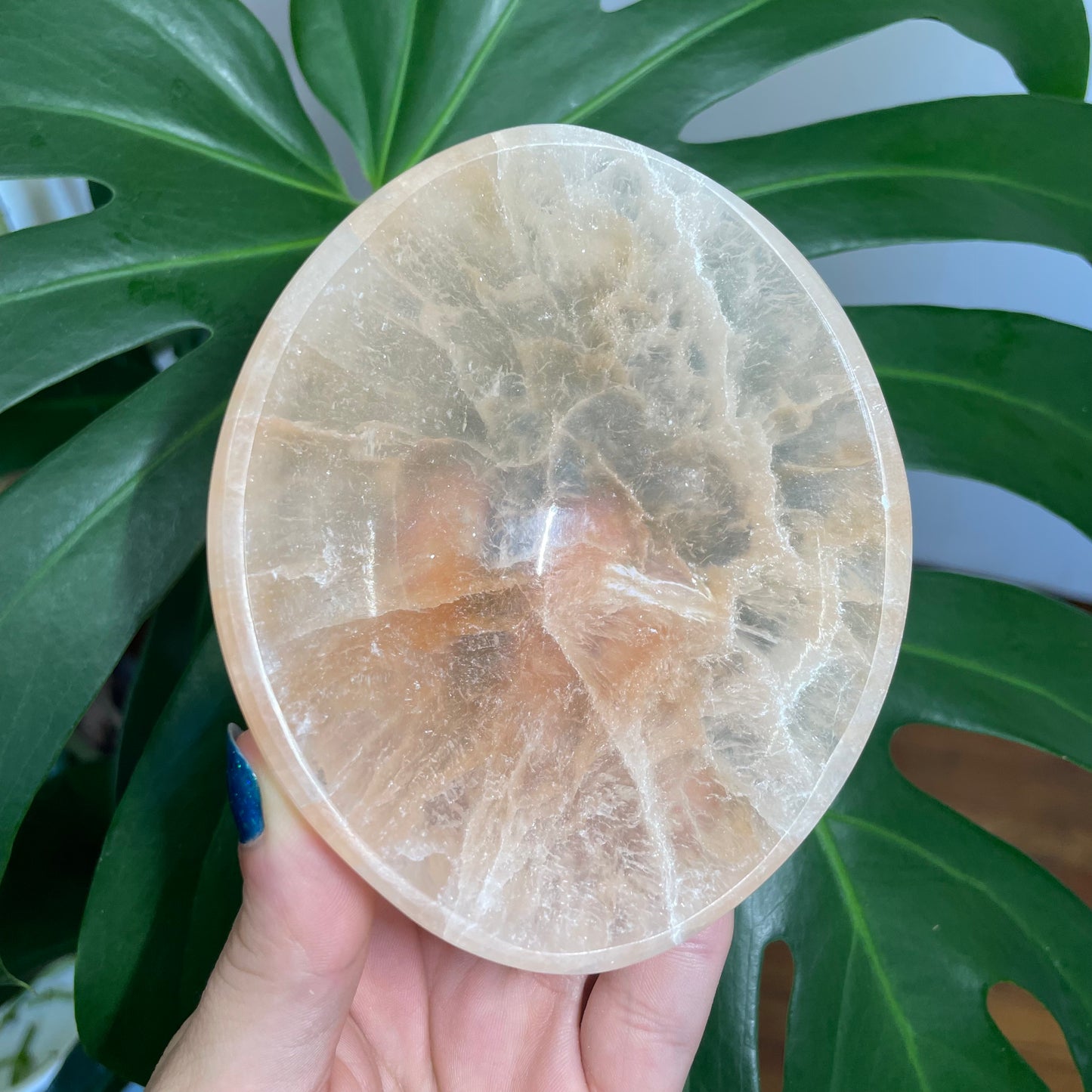 Peach Selenite Bowl