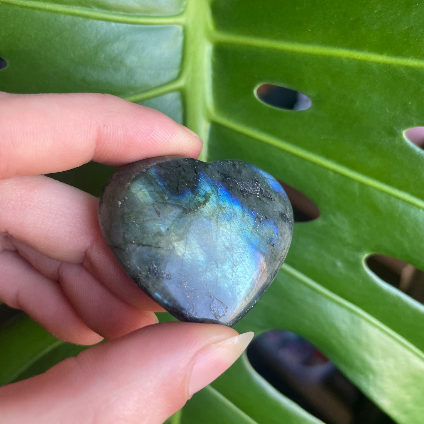 Labradorite Puffy Hearts