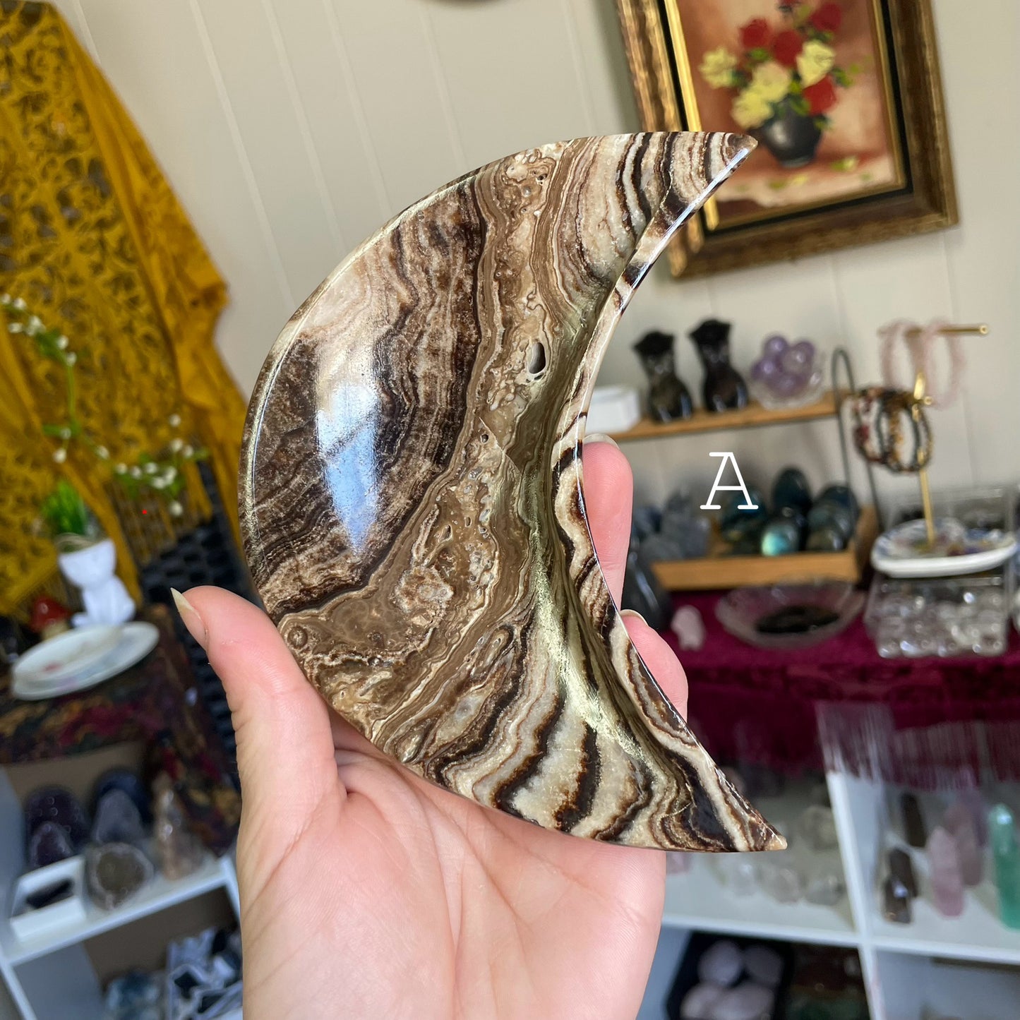 Chocolate Onyx Moon Dish (Mexican Onyx)