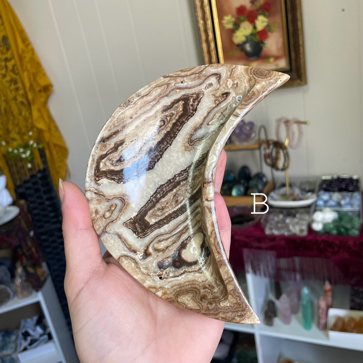 Chocolate Onyx Moon Dish (Mexican Onyx)