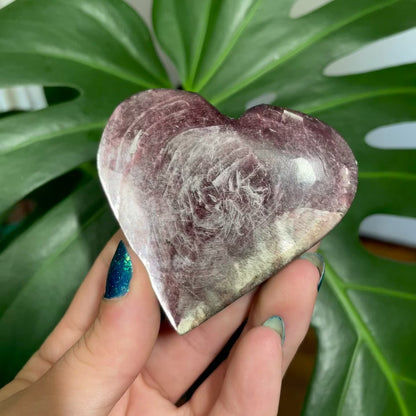 Lepidolite Heart - Extra Gemmy